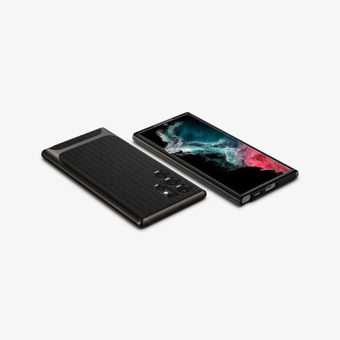 ACS03926 - Galaxy S22 Ultra 5G Case Neo Hybrid in gunmetal showing the back